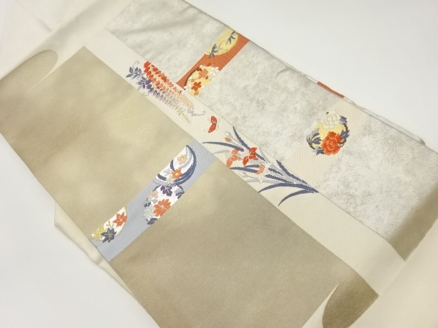 JAPANESE NAGOYA OBI / WOVEN WISTERIA & TANZAKU